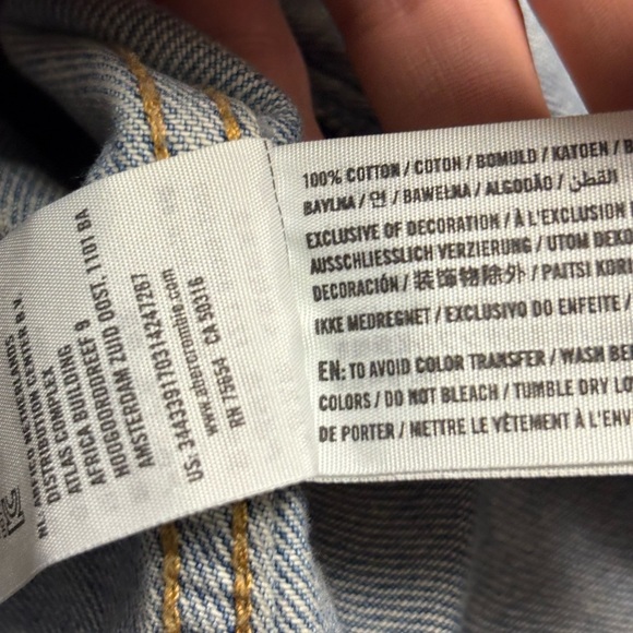 HOLLISTER Women's Distressed Tie Dye Destroyed Denim Jean Jacket Size Small - Picture 10 of 13